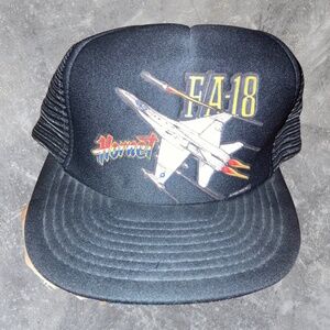 Vintage McDonnell Douglas FA-18 Hornet Black with Mesh Snapback